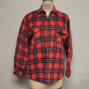 Plaid Quilted Flannel Button-Up Shirt